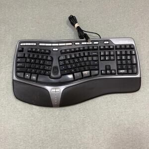 Microsoft Natural Ergonomic Keyboard 4000 v1.0 KU-0462 USB Wired Black Tested